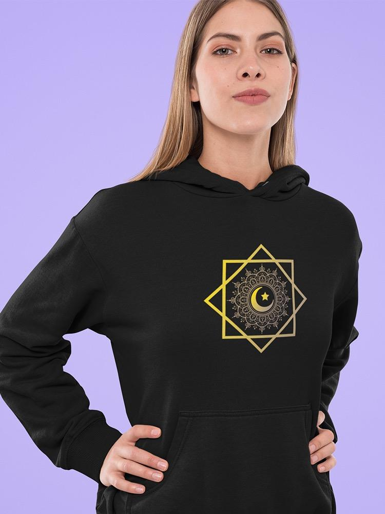 Crescent Moon With Shapes Hoodie -SPIdeals Designs