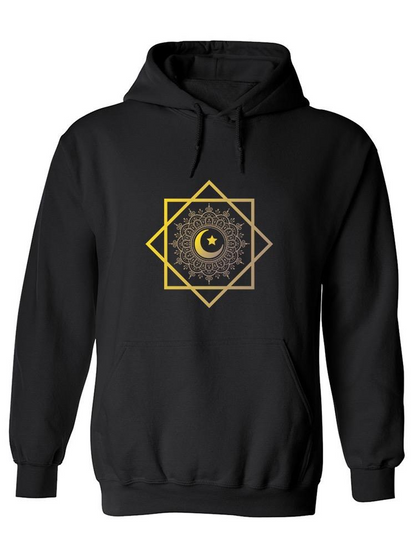 Crescent Moon With Shapes Hoodie -SPIdeals Designs
