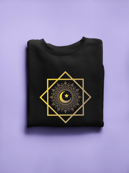 Crescent Moon With Shapes Hoodie -SPIdeals Designs