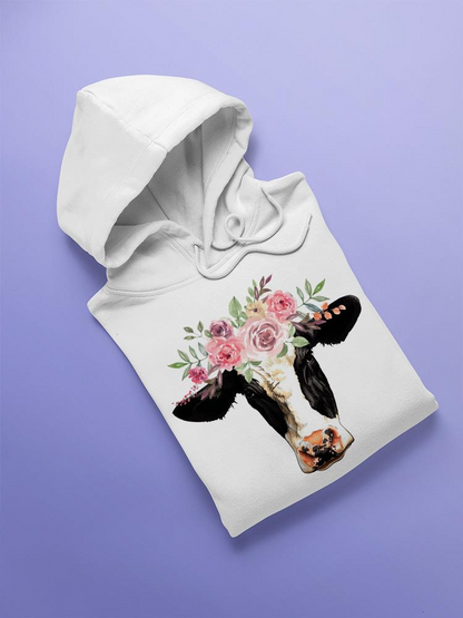 Flower Cow Hoodie -SPIdeals Designs