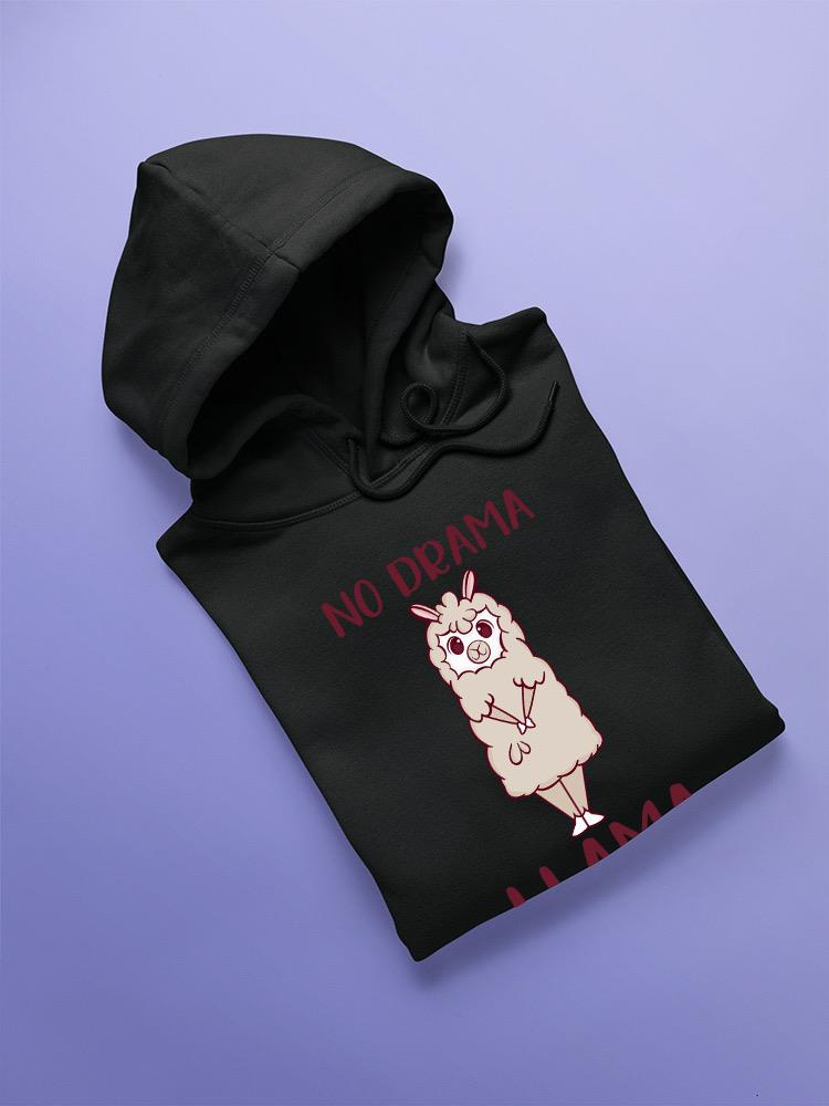 a black hoodie with a cartoon llama on it