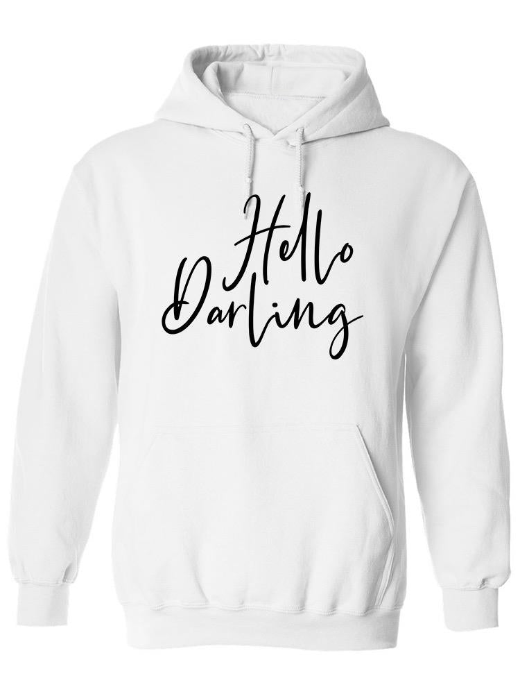 a white sweatshirt with black text