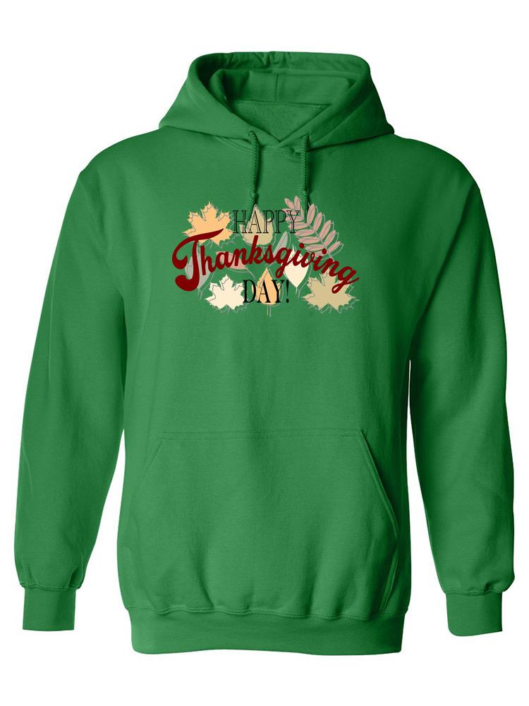 a green sweatshirt with a text on it