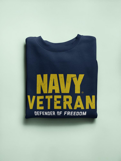 Navy Veteran Freedom Defender Sweatshirt Men's -Navy Designs