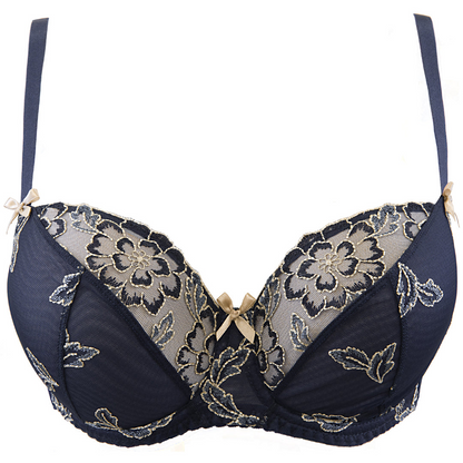 Semi-Sheer Full Figure Bra Axami Blue Lagoon