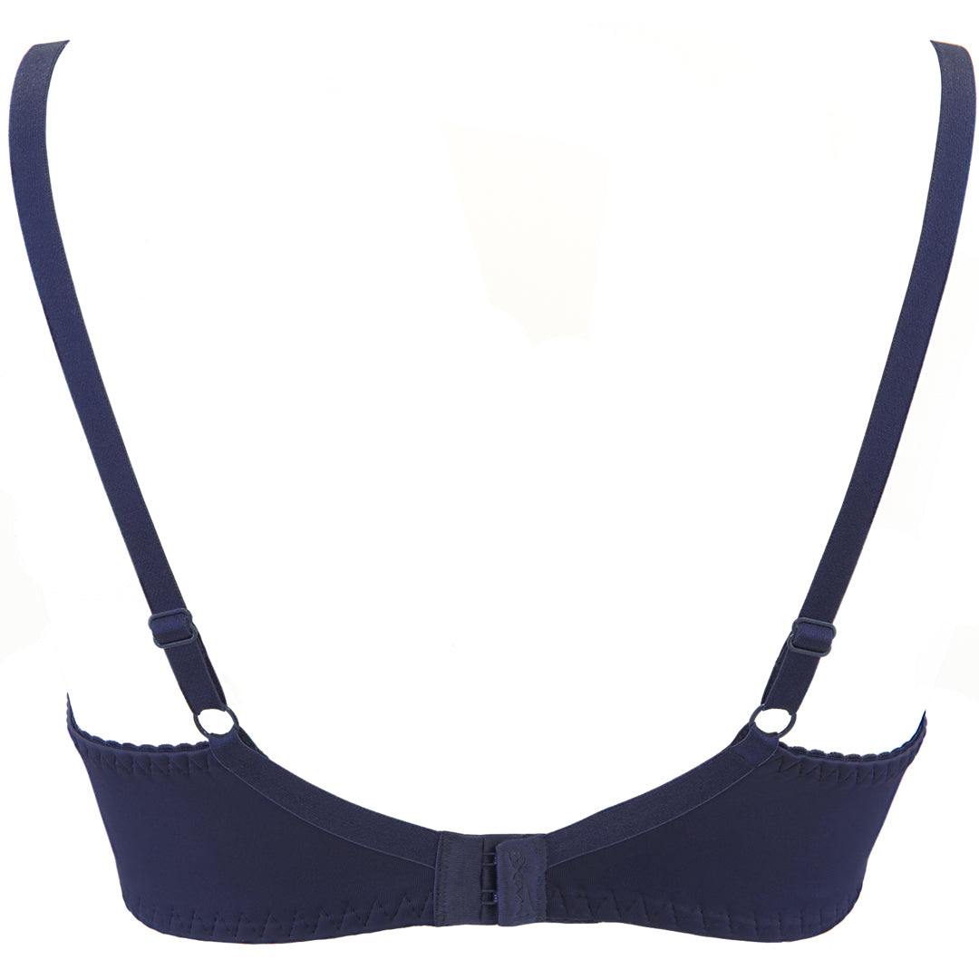 Semi-Sheer Full Figure Bra Axami Blue Lagoon