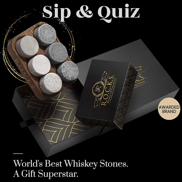 a group of stones on a box
