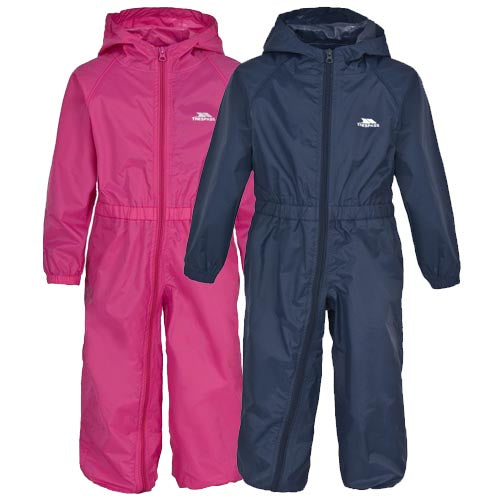 Kids Trespass Button Waterproof All-In-One Suit
