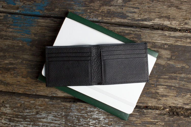 a wallet on top of a book