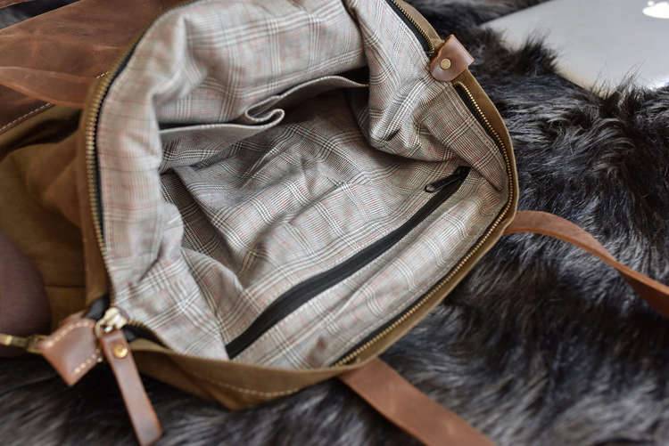 a brown bag with a brown inside