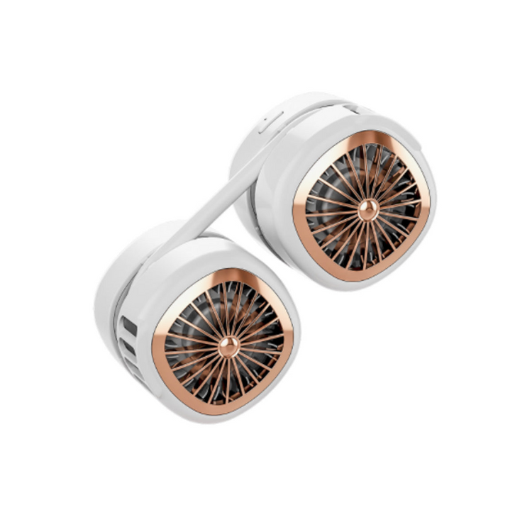 a pair of white and gold headphones