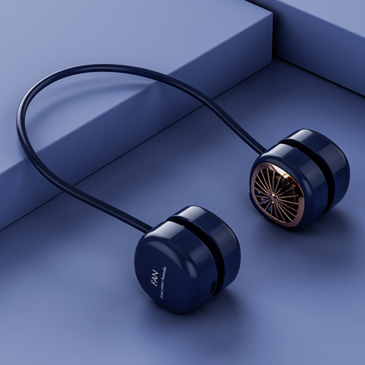 a pair of blue headphones