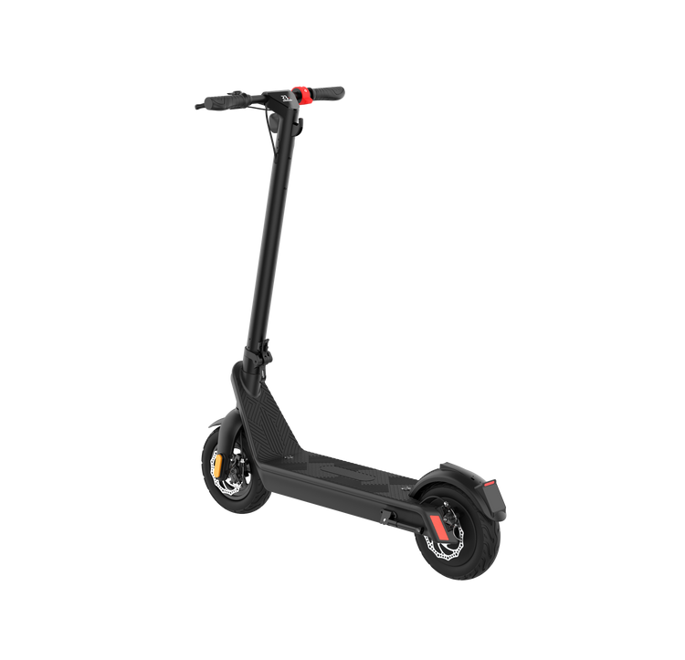 a black scooter with a handlebar
