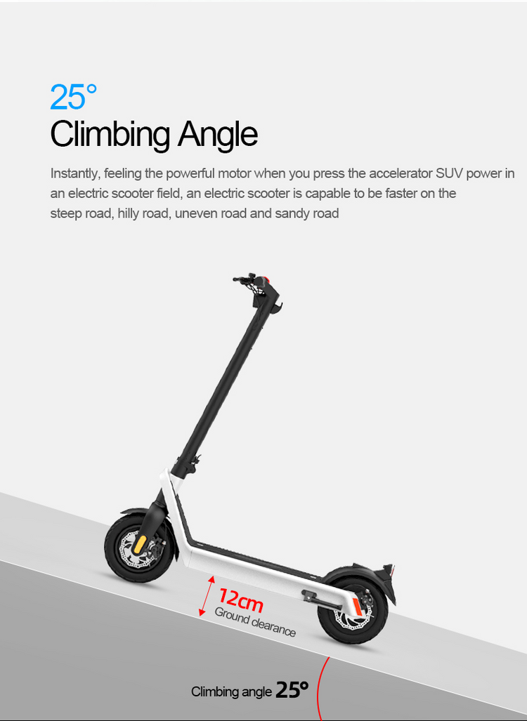 a scooter with text below