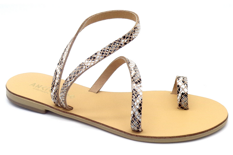 a sandal with a snake design on it