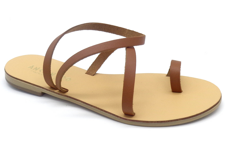 a brown sandal with a strap