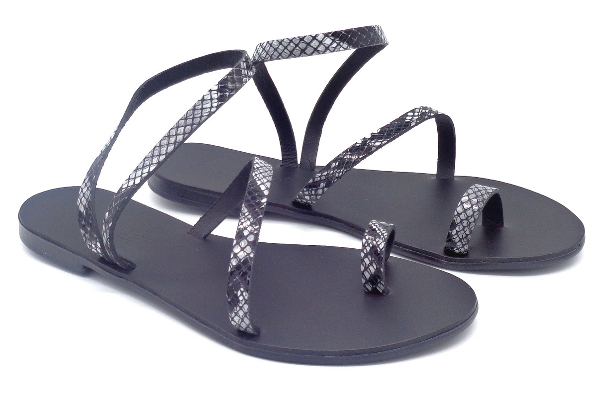 a pair of black sandals