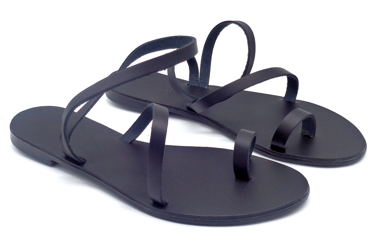 a pair of black sandals
