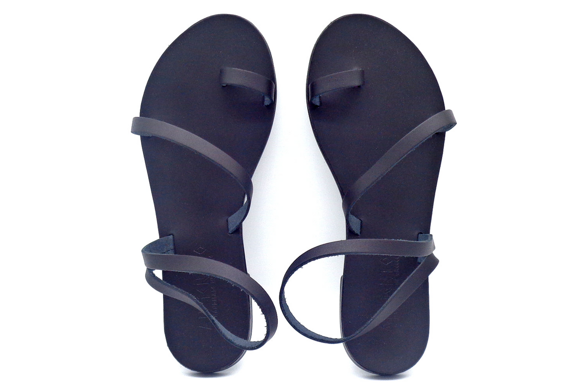 a pair of black sandals