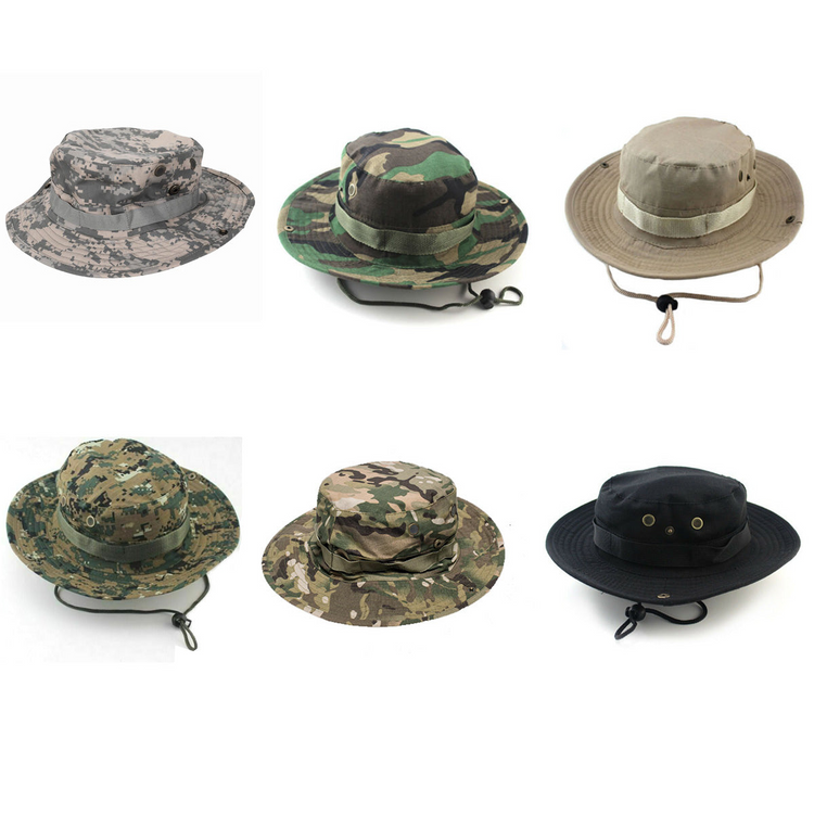a group of hats with straps