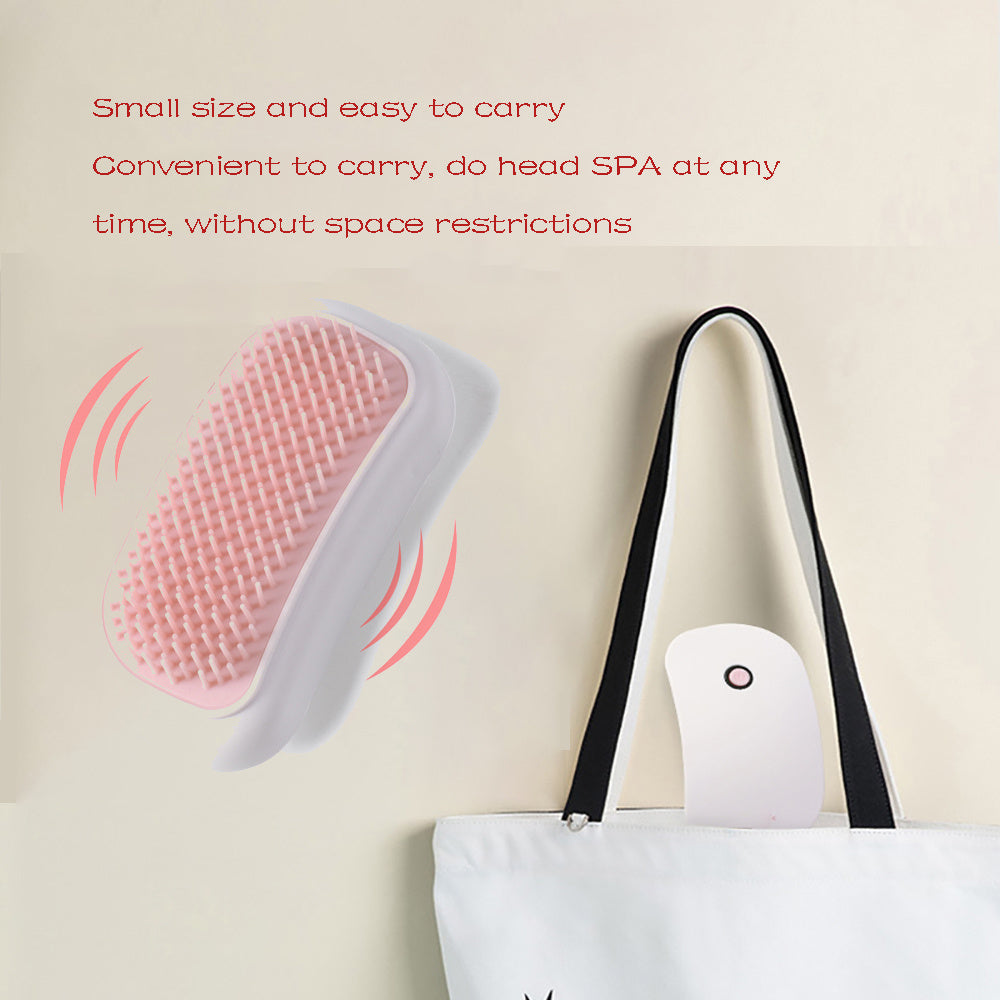 a white bag with a pink brush on it