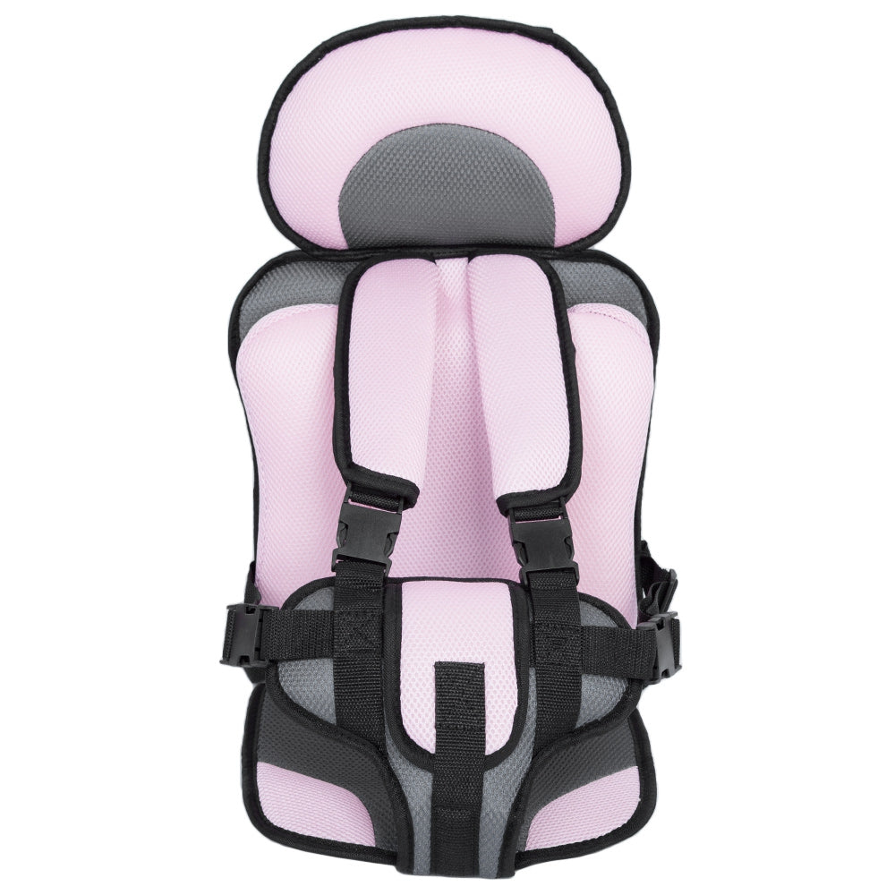a pink and grey baby seat