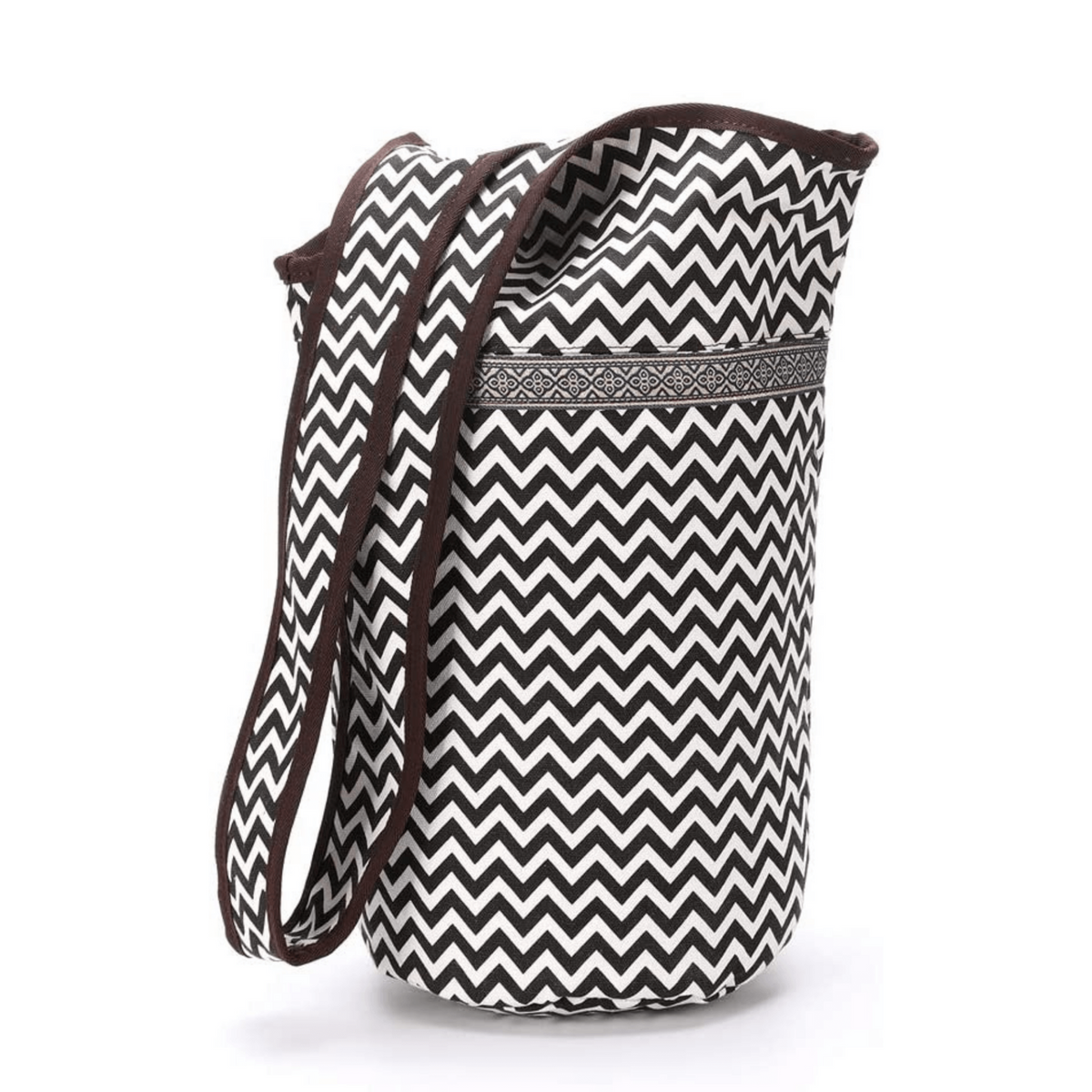 a black and white bag