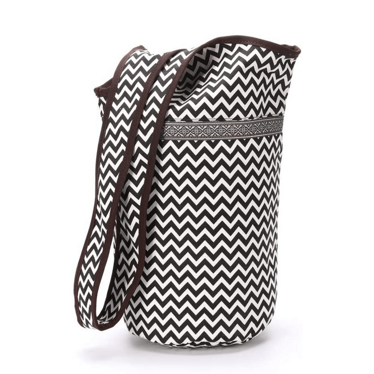 a black and white bag
