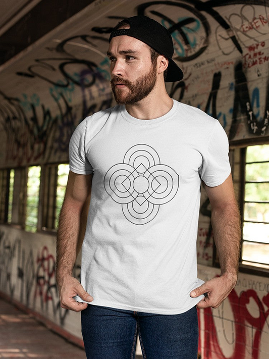 Set of circles and a rhombus Men's White T-shirt