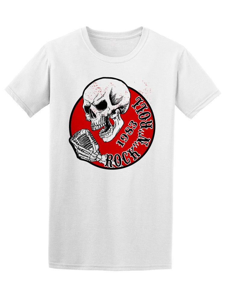 Skull And Vintage Microphone Or Rock And Roll Vector Print And Background