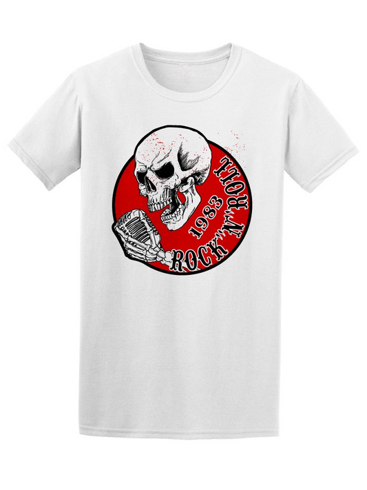 Skull And Vintage Microphone Or Rock And Roll Vector Print And Background