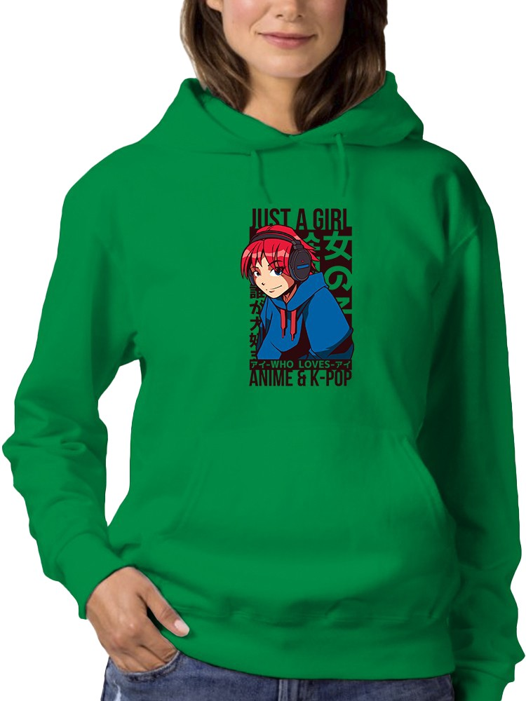 a person wearing a green hoodie