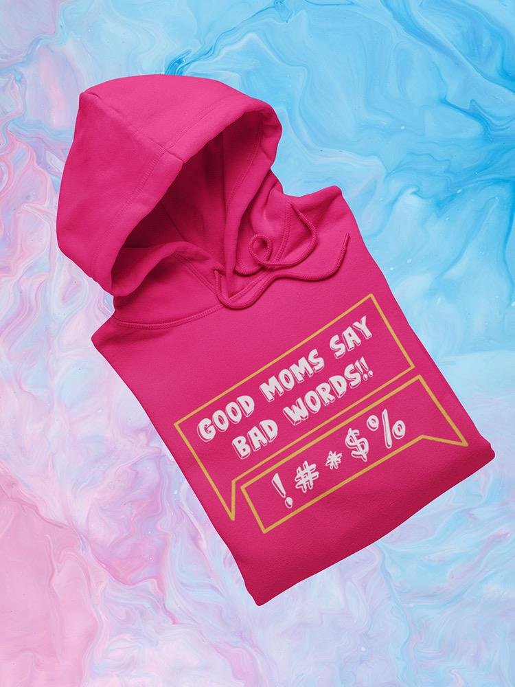 a pink hoodie with a white text on it