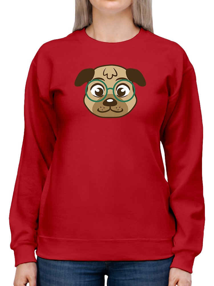 a person wearing a red sweatshirt with a dog face
