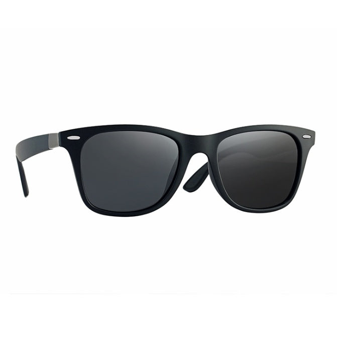 a black sunglasses with grey lenses