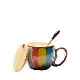 Ceramic Coffee Mug with Lid and Spoon