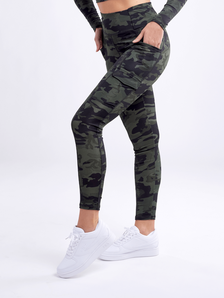 a person wearing camouflage pants