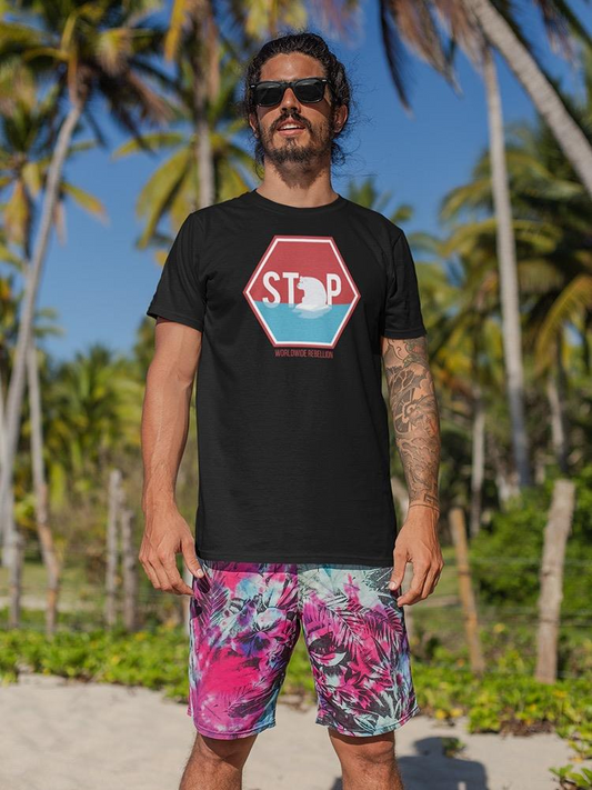 Stop Sign Melting Ice T-shirt -SmartPrintsInk Designs