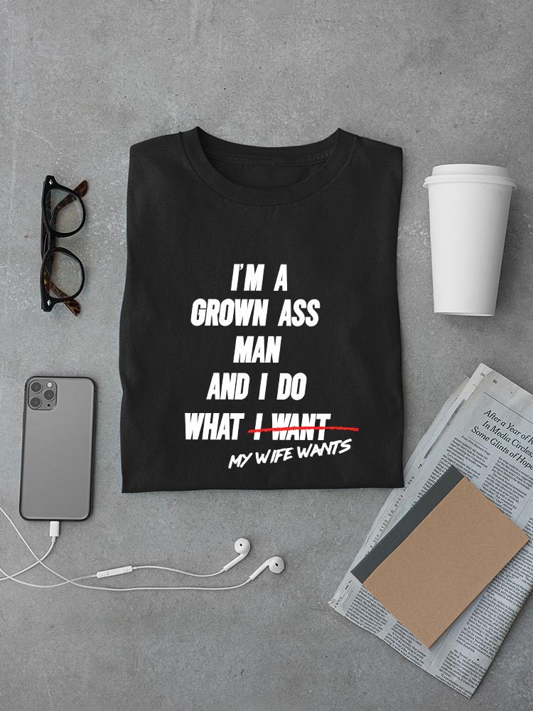 a black shirt with white text on it and a phone and glasses