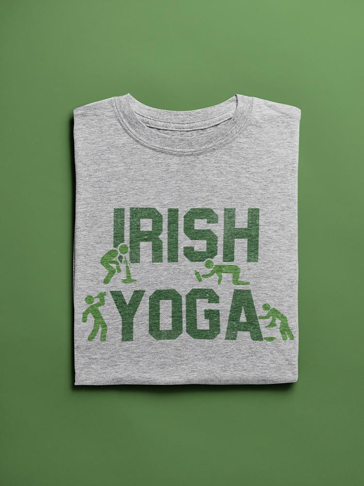 a grey shirt with green text on it