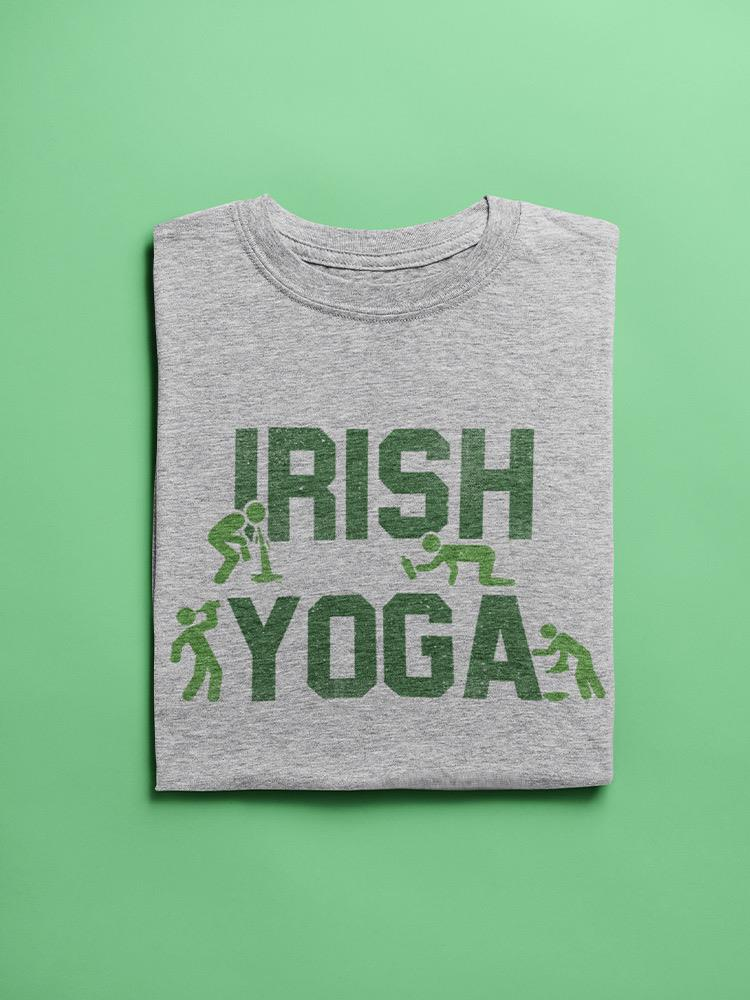 a grey shirt with green writing on it
