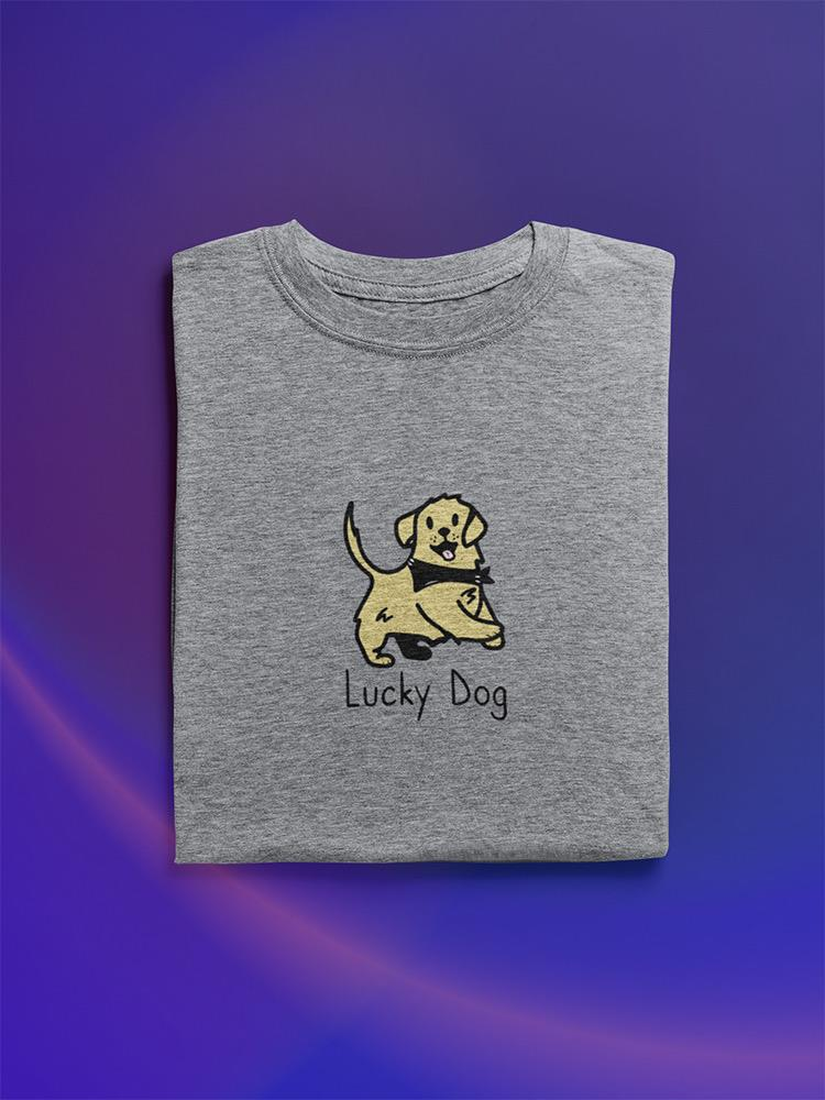 a grey t-shirt with a dog on it