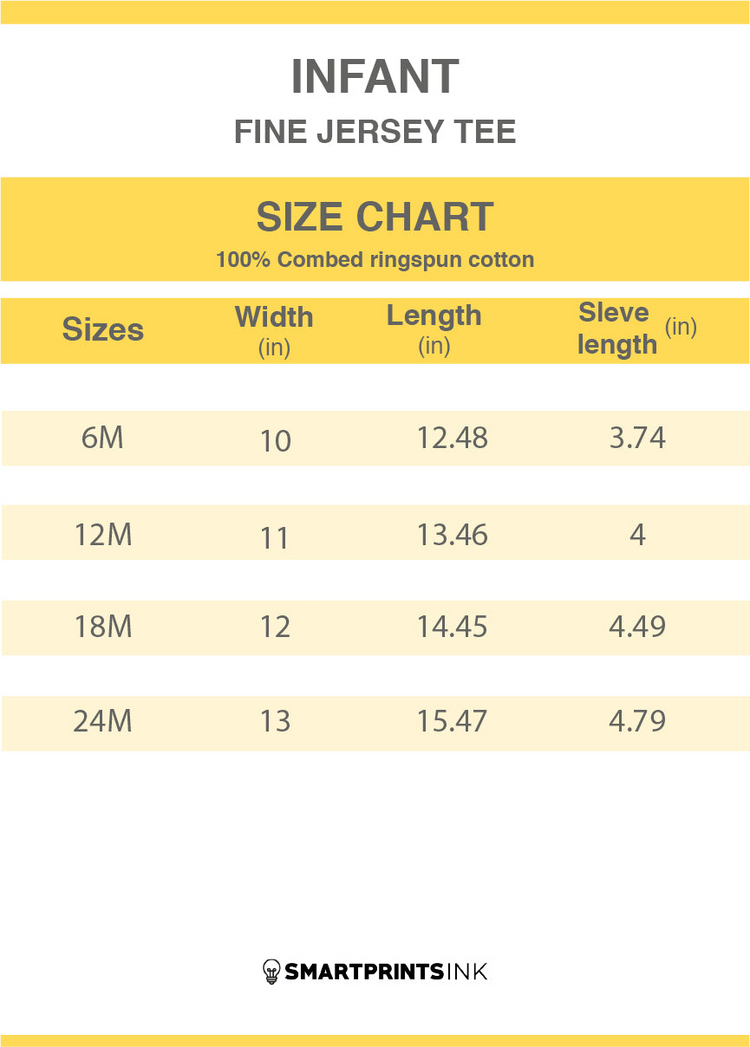 a chart of sizes and measurements