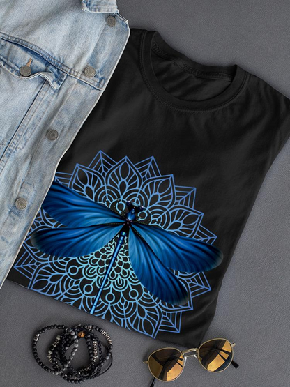 Dragonfly And Pattern T-shirt -SPIdeals Designs