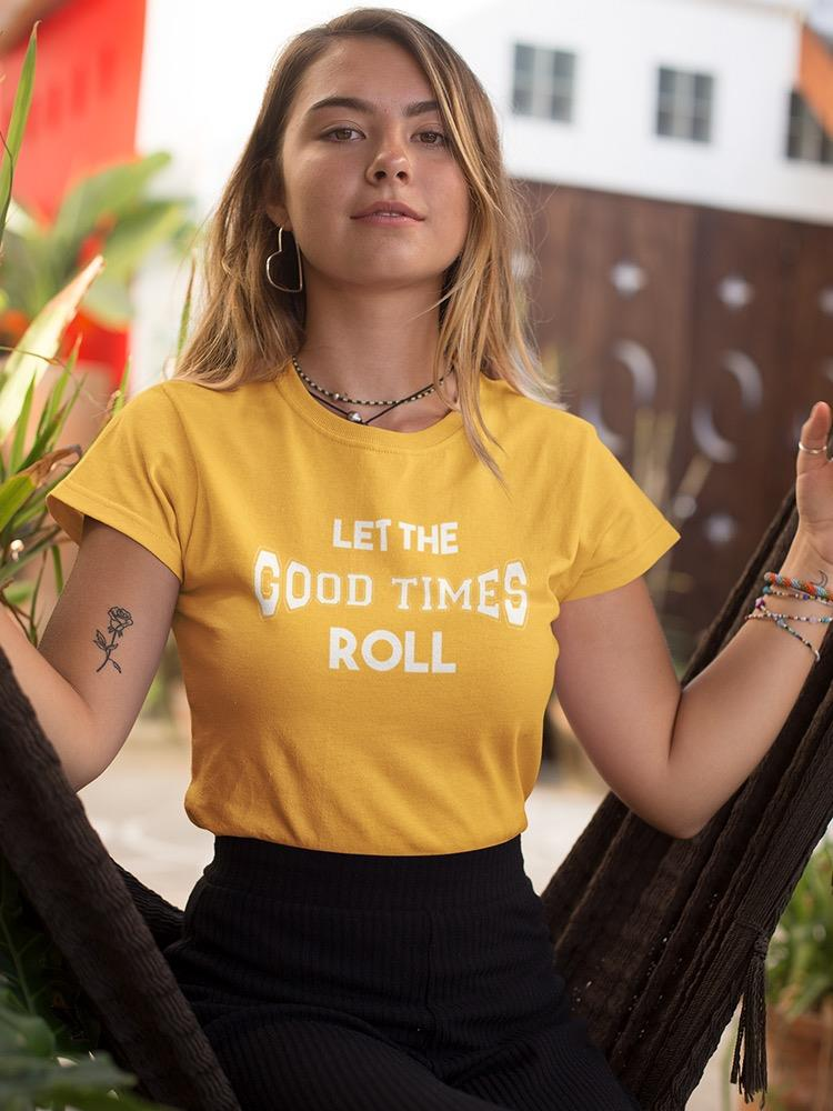 a woman in a yellow shirt