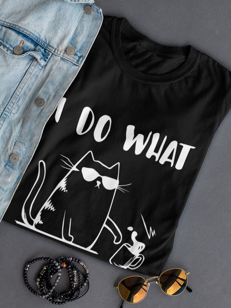 a black shirt with a cat on it