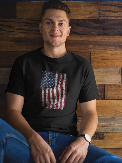 Grunge Us Flag Men's T-shirt