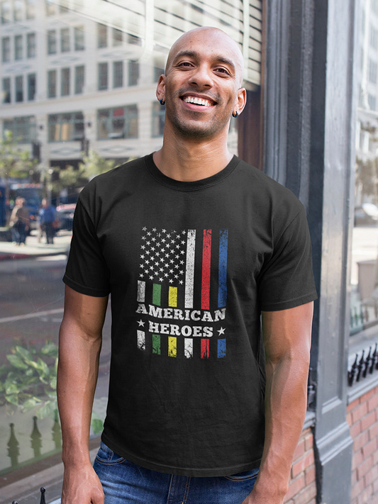 U.s. Flag American Heroes Men's T-shirt