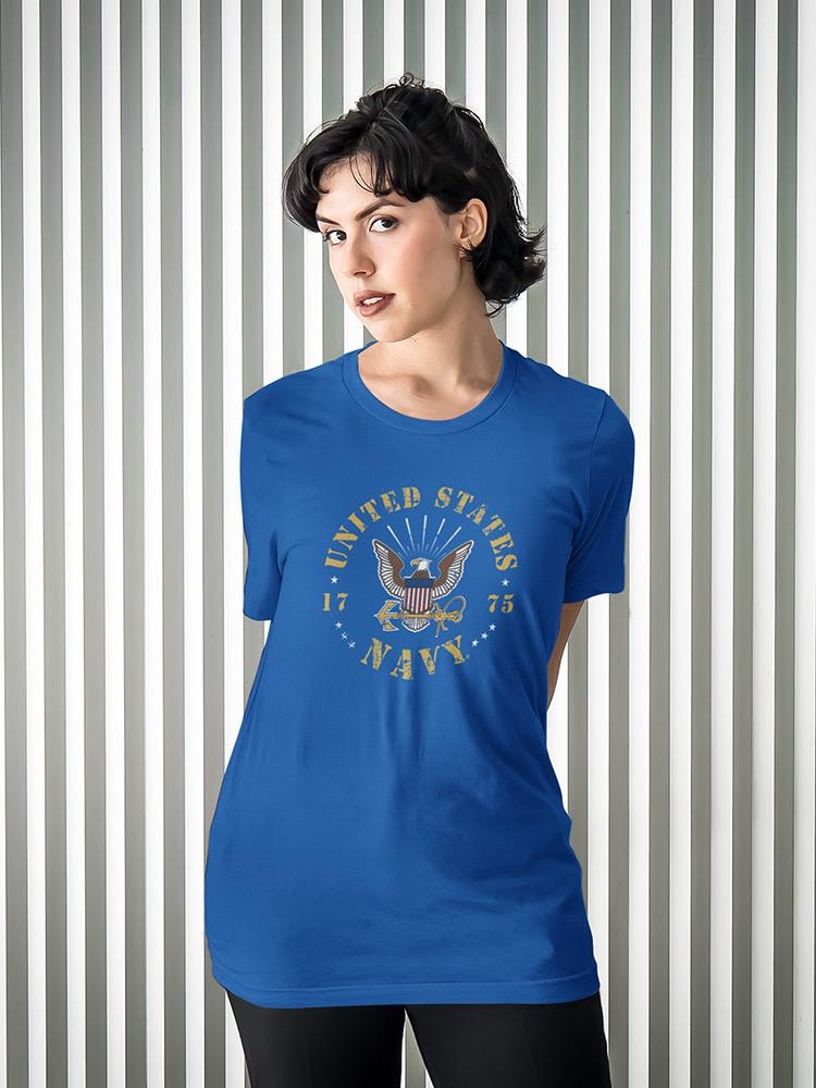 a woman in a blue shirt