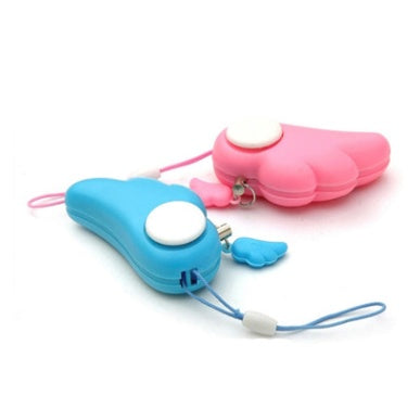a pair of blue and pink plastic objects
